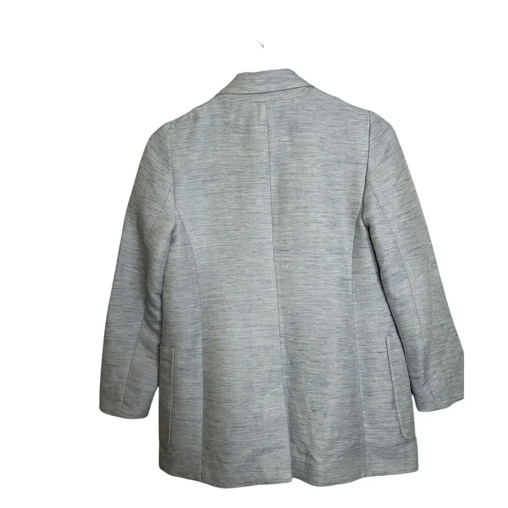 Banana Republic Factory Women's Linen Chambray Blue Blazer‎ Sz 0P NWTs